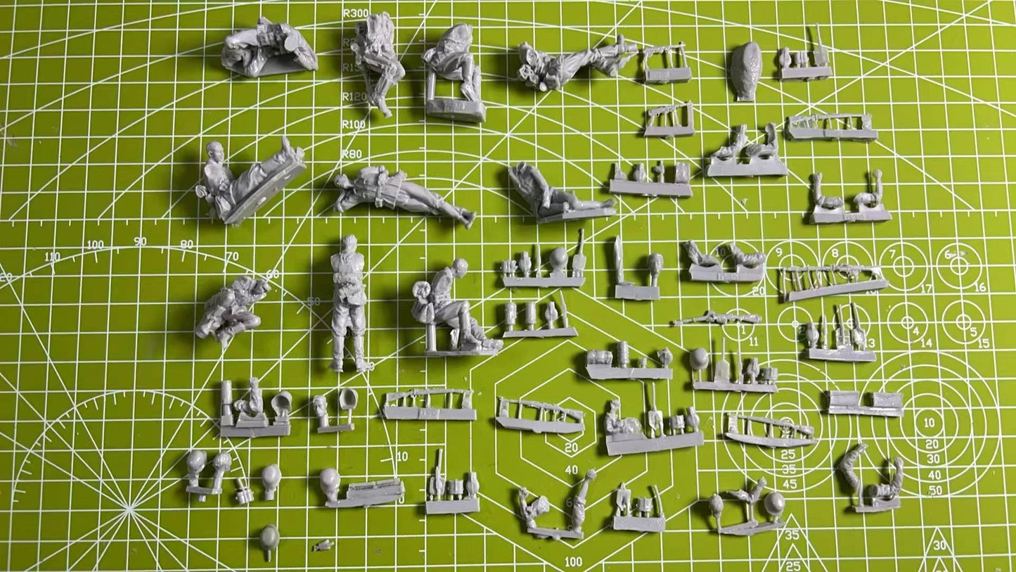 1/35 Die Cast Resin Model Assembly Kit Tank Soldier Unpainted Model 10 Person Set