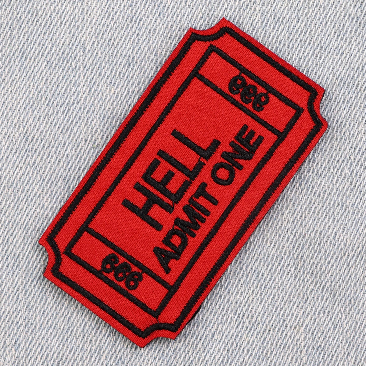 Red Tickets Patch For Clothing Iron On Patch Clothes Embroidered Patch Garment Apparel Accessories Sewing Stickers Jacket Badges