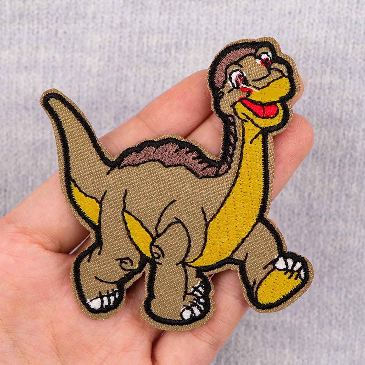 Cartoon Dinosaur Patches On Clothes Cute Iron on Embroidered Patches For Clothing DIY Stripes Applique Accessory