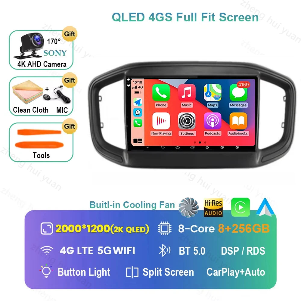 Android 16 CarPlay Auto Car Radio Multimedia navigation video Autoradio Stereo For Fiat Strada 2020 - 2022