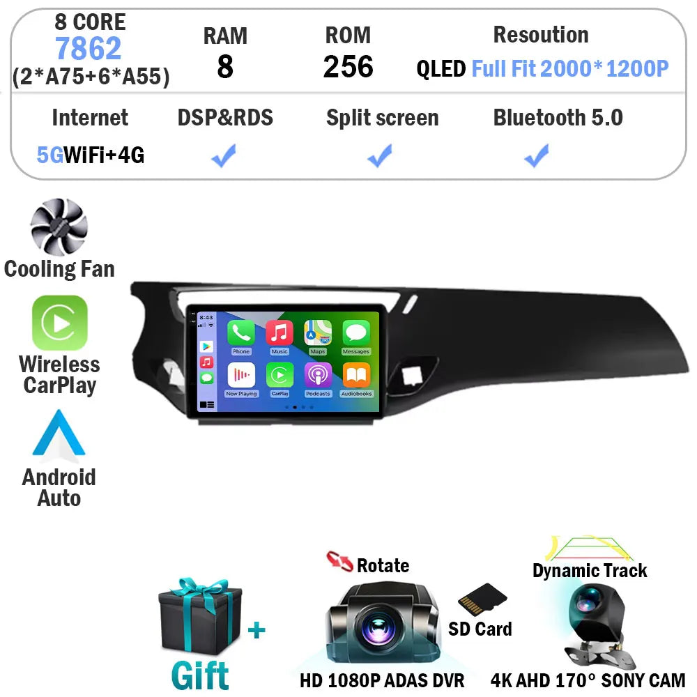 For Citroen C3 DS3 2010 - 2016 Car Radio Carplay GPS Navigation Android 15 Auto BT 5G Wifi Multimedia Player Video No 2din DVD