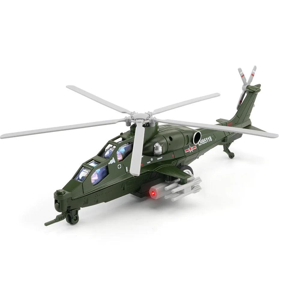 25CM CAIC Z-10 Airplane Toys Models Alloy Diecast Fighter Metal Body Sound Light Pull Back Aircraft Collected Birthday for Gifts