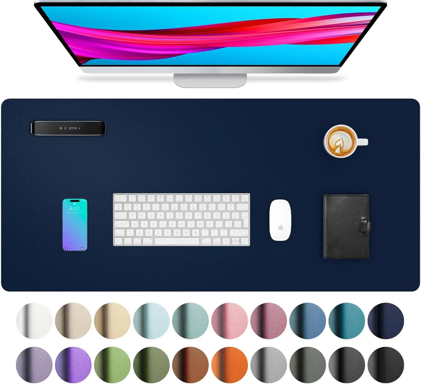 XXL Mouse Pad Office Desk Pad ,PU Leather Desktop Keyboard Desk Mat Gaming Mousepad Desk Writing Pad for School /Home/Office