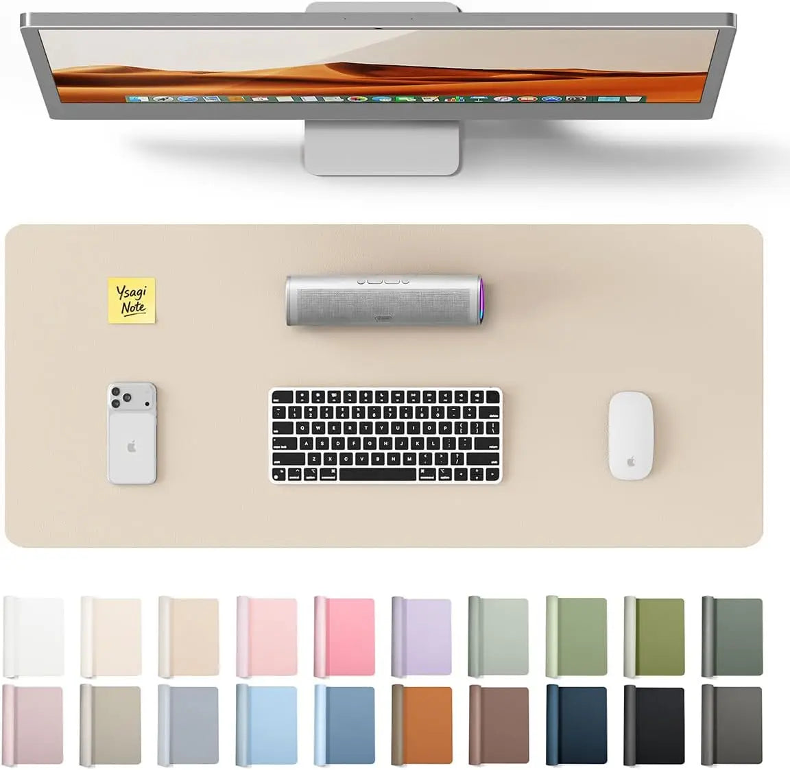Leather Office Desk Pad Protector,Large Mouse Pad,Non-Slip,PU Leather,Laptop Desk Blotter,Waterproof Writing Pad for Office/Home