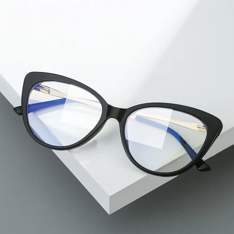 Women Photochromic Optical Glasses Men Anti Blue Light Cat Eye Eye Glasses Unisex Anti Radiation  Eyewear