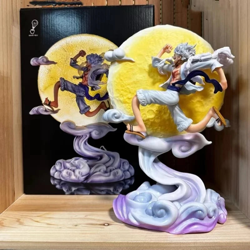 6" One Piece Anime Moon Fairy Nika Monkey D Luffy Gear 5 W/ Moon Action Figure