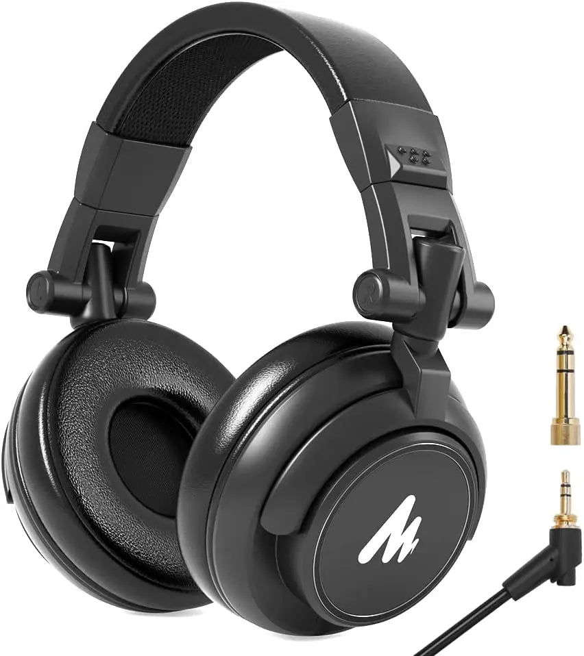 Maono MH601 Wired Headphones Professional Studio Monitor Headphones with Detachable Plug & Cable 50mm Driver for DJ Gaming
