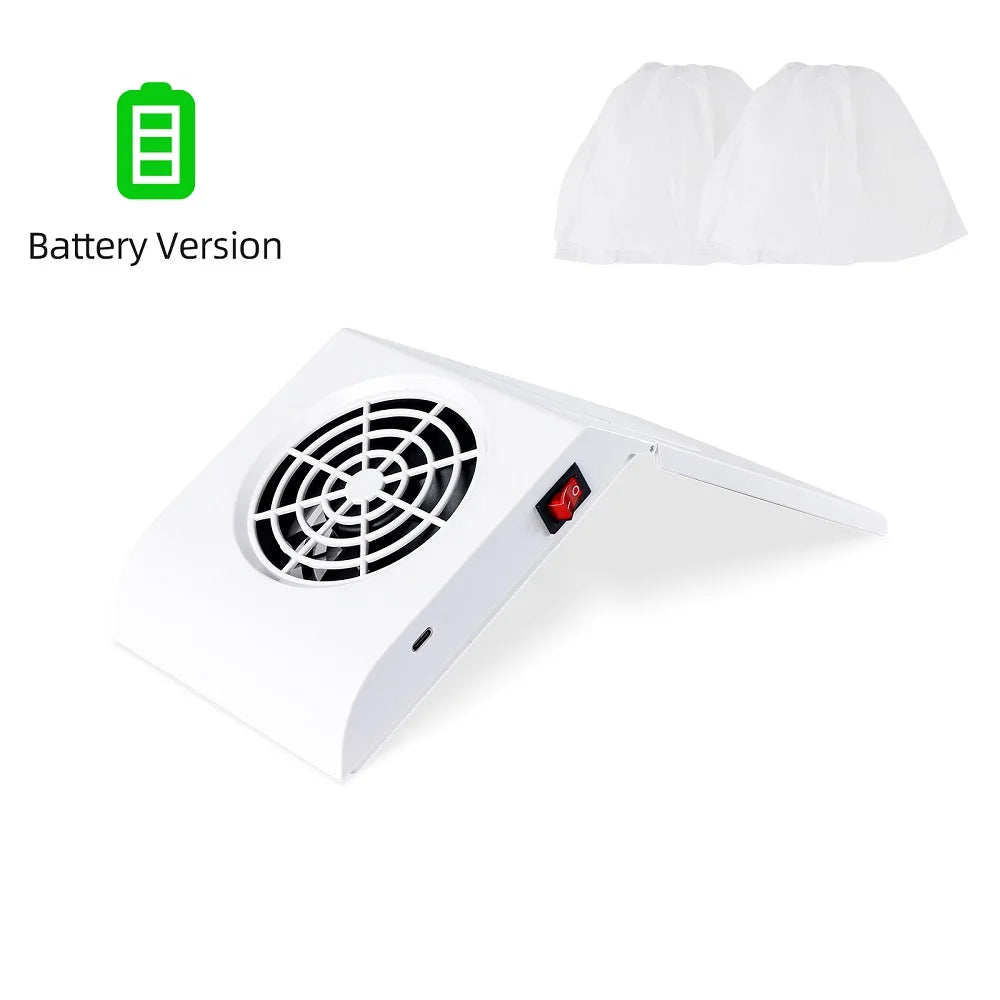 Wireless Nail Dust Collector Foldable Nail Dust Extractor Mini Rechargeable Nail Vacuum Cleaner Fan Nail Art Manicure Machine