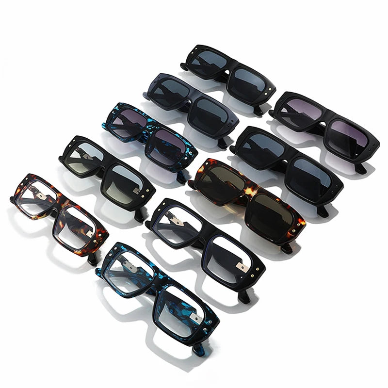 JNPCXI Luxury Square Sunglasses for Men Flat Top UV400 Sun Glasses Women Brand Designer Trendy Female Shades Anti Blue Light