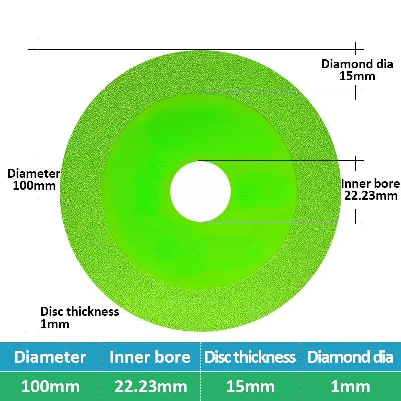 1pc Glass Cutting Disc 100mm 115mm 125mm Diamond Glass Cutting Blade Ceramic Tile Marble Polishing Grinding Saw Blade