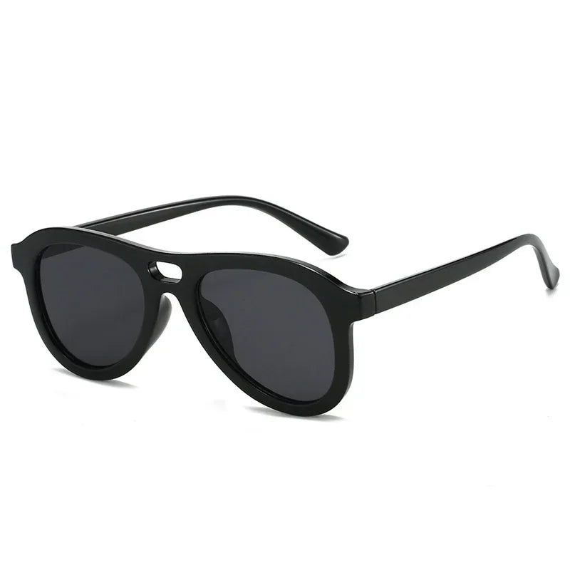 JNPCXI Vintage Double Bridges Pilot Men Sunglasses Fashion Shades UV400 Women Tea Sun Glasses