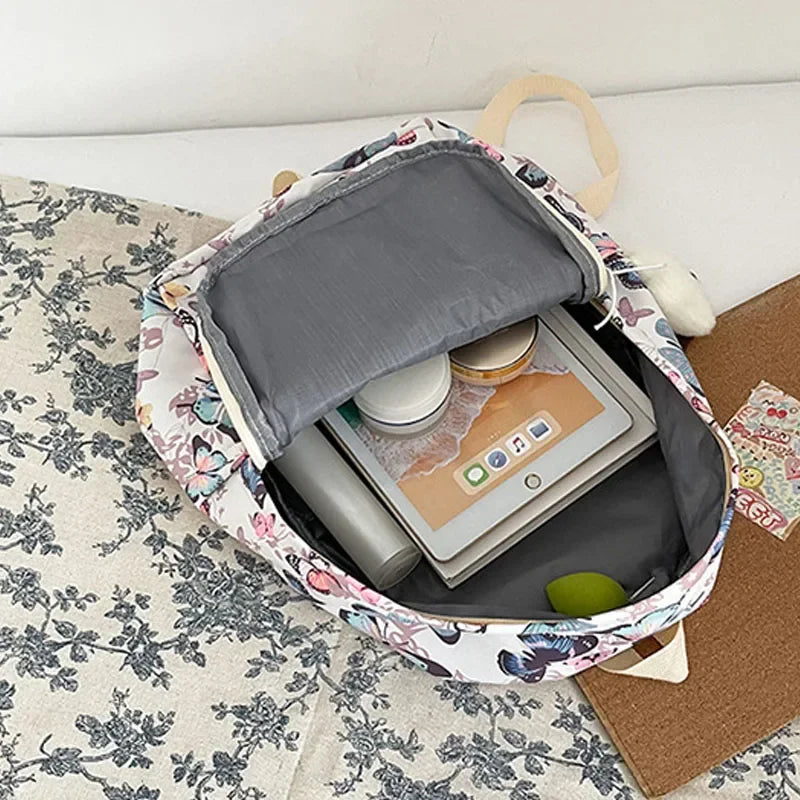 Fashion Butterfly Pattern Korean Women Backpack Student Backpack for School Book Storage and Travel Organizer рюкзак с экраном