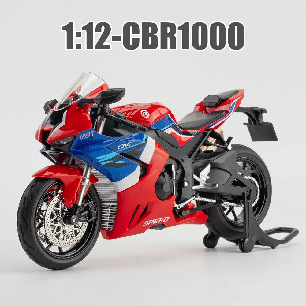 1:12 Honda CB650 CBR1000 Miniature Motorbicycle Alloy Diecast Model Toys Car Sound Light Shock Absorption Cars Boy Birthday Gift