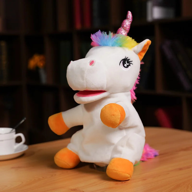 Cute Animal Plush Hand Puppets Soft Toys Chickens Unicorn Cattle Penguin Story Pretend Playing Doll Plush Toys Gift for Children