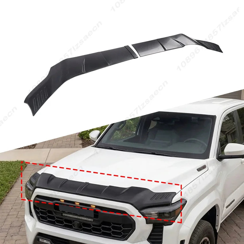 For Toyota Tacoma 2024 2025 2026 Car Front Hood Sand and Stone Baffle Cover Body Protection Kit Accessories Installation Black