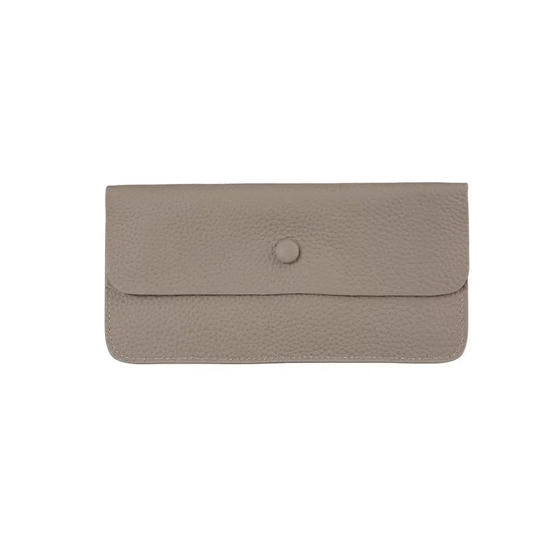 Long Genuine Leather Wallet Women's Versatile Ultra-Thin Soft Leather Cact Money Clip Card Holder Large Cy Holder Clutch Purse