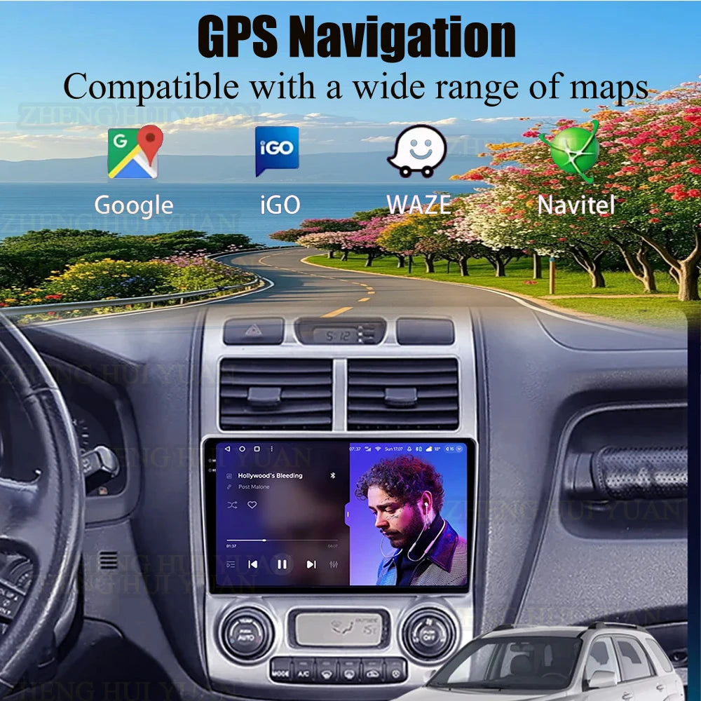 For Kia Sportage 2 2004 2005 2006 2007 - 2010 2K 12+256 QLED Android 16 CarPlay Car Radio Multimedia Video Player GPS stereo 4G