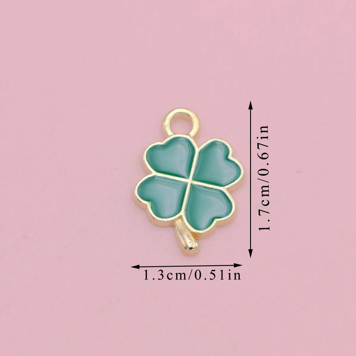 20Pcs Gold Plated Green Clover Flower Charm Pendant for Jewelry Making Bracelet Necklace DIY Accessories Craft Findings