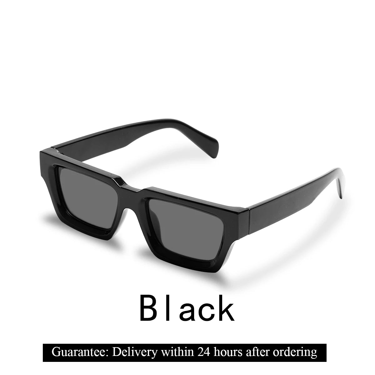 Ruiao 2026 fashion black small rectangular thick frame sunglasses for men and women rectangular summer wear shades