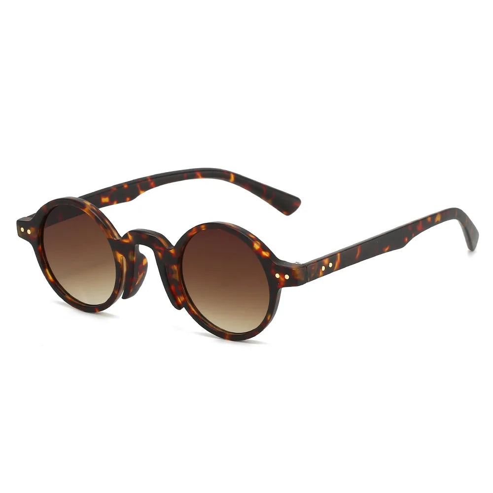 JNPCXI New Retro Fashion Small Frame Round Women Sunglasses Luxury Rivet Casual Men Sun Glasses UV400