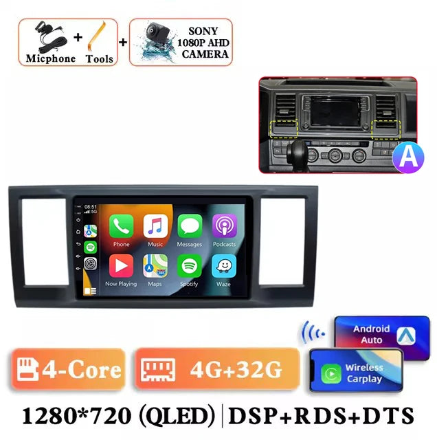 Android 16 Carplay autoradio for VW Volkswagen Caravelle 6 T6 2015-2020 lettore Video multimediale navigazione GPS Audio Stereo