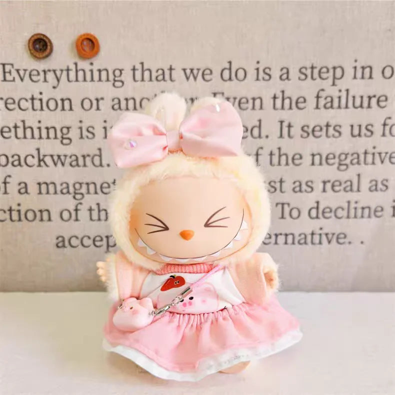 Labubu Clothes For 15-17CM I II III Labubu Outfits Mini Plush Cotton Idol Doll Universal Clothing  Party Accessories Gifts