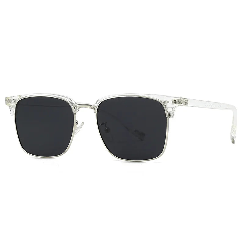JNPCXI Rice Nail Polarized Square Metal Men Luxury Sunglasses Fashion Gradient Women Shades UV400 Sun Glasses
