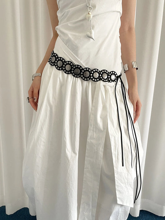 Retro Western Rivet Belt For Women Heavy-Duty Design For Skirts And Jeans Y2K Wide Belt As An Access
