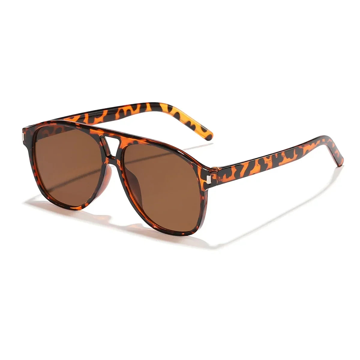 JNPCXI Vintage Double Bridges Pilot Women Sunglasses Fashion Square Black Tea Shades UV400 Men Sun Glasses