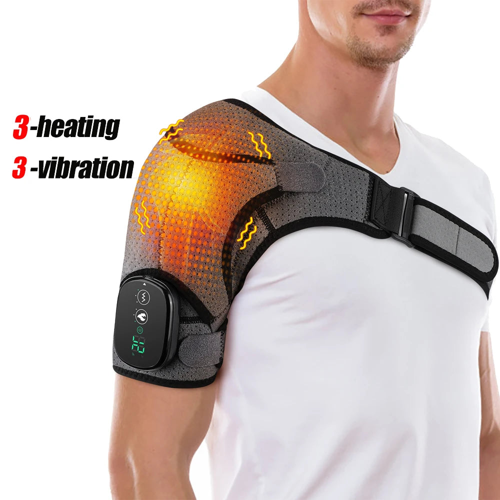 Wireless Shoulder Massage Belt APP Control Heating Vibration Shoulder Arm Muscle Relaxation Support Wrap Shoulder Protective