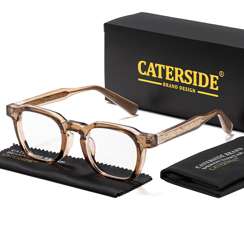 CATERSIDE Anti Blue Light Glasses for Men TR90 Frame High Quality Retro Square Computer Reading Glasses Women Optical Eyewear