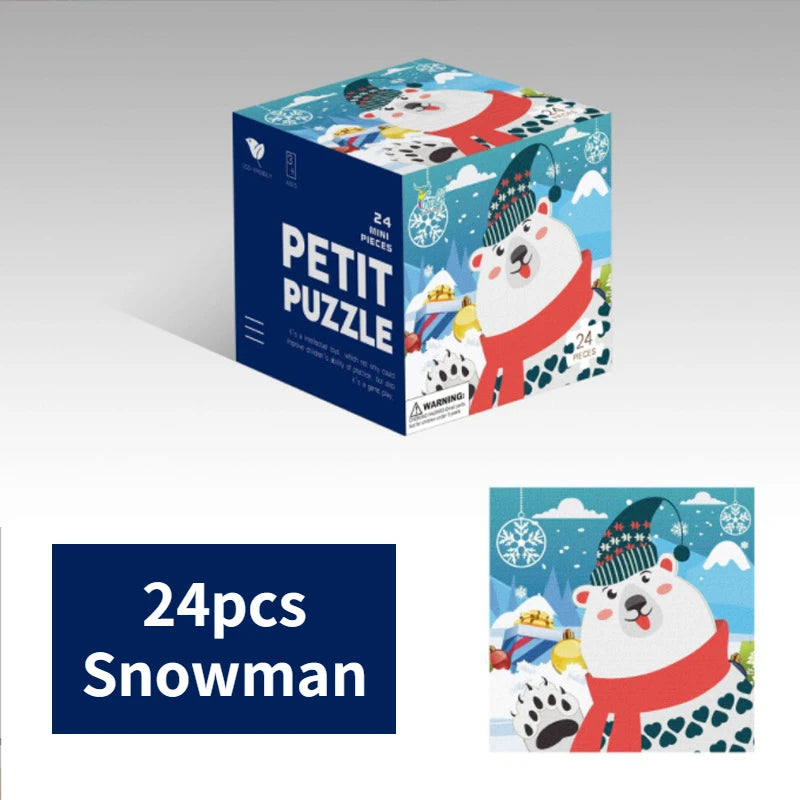 Mini 24 Pieces Kids Paper Puzzle Children Petit Puzzle Early Education Toys Intellectual Toy 3 Years Old English Packaging