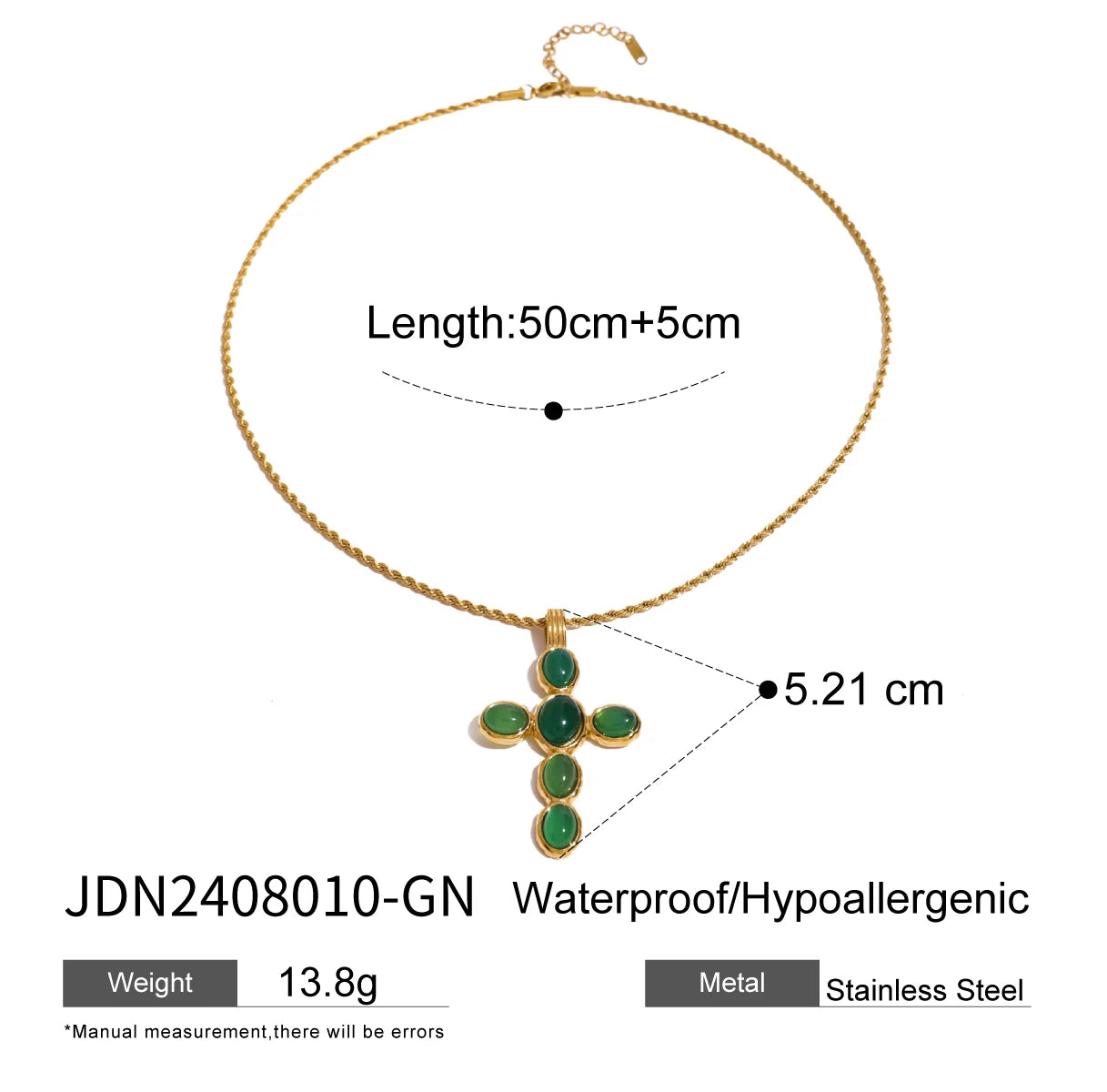 Uworld Delicate Shiny Cubic Zirconia 316L Cross Pendant Necklace for Women Stainless Steel High Quality Jewelry Water Resistant