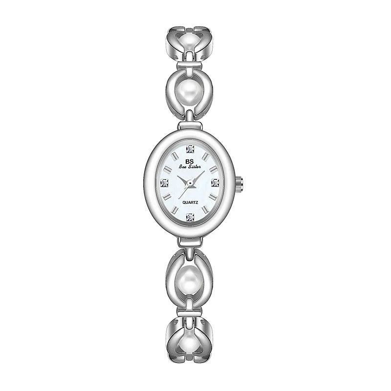 Luxury Brand Watches For Women Fashion Pearl Bracelet Quartz Watch Ladies Dress Wristwatches Elegant Clock