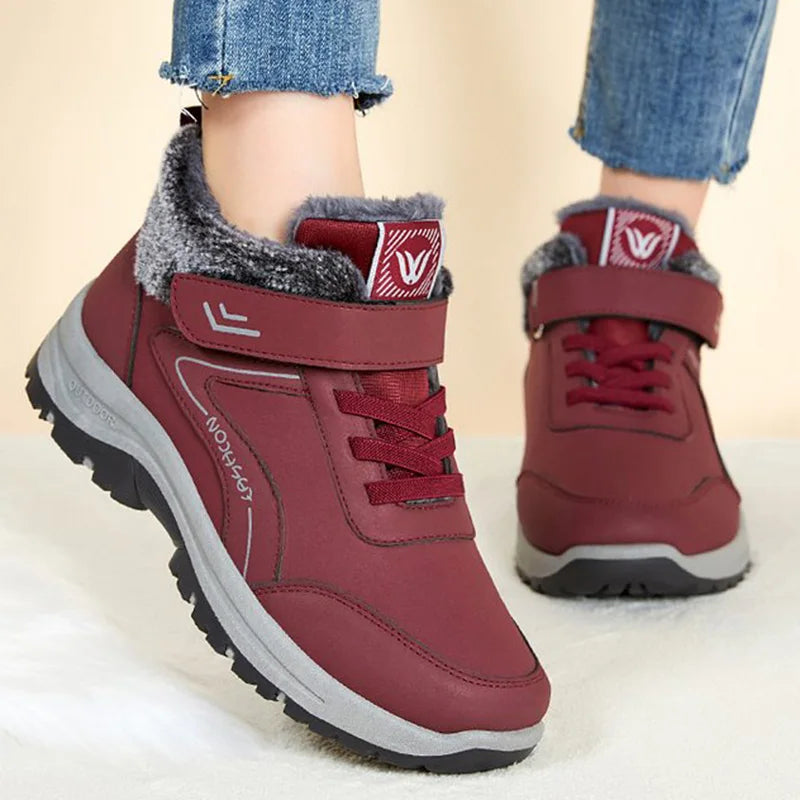 Mix Color Snow Boots for Women Soft Plush Keep Warm Sneakers Woman Winter Platform Anti Slip Cotton Ankle Boots Female