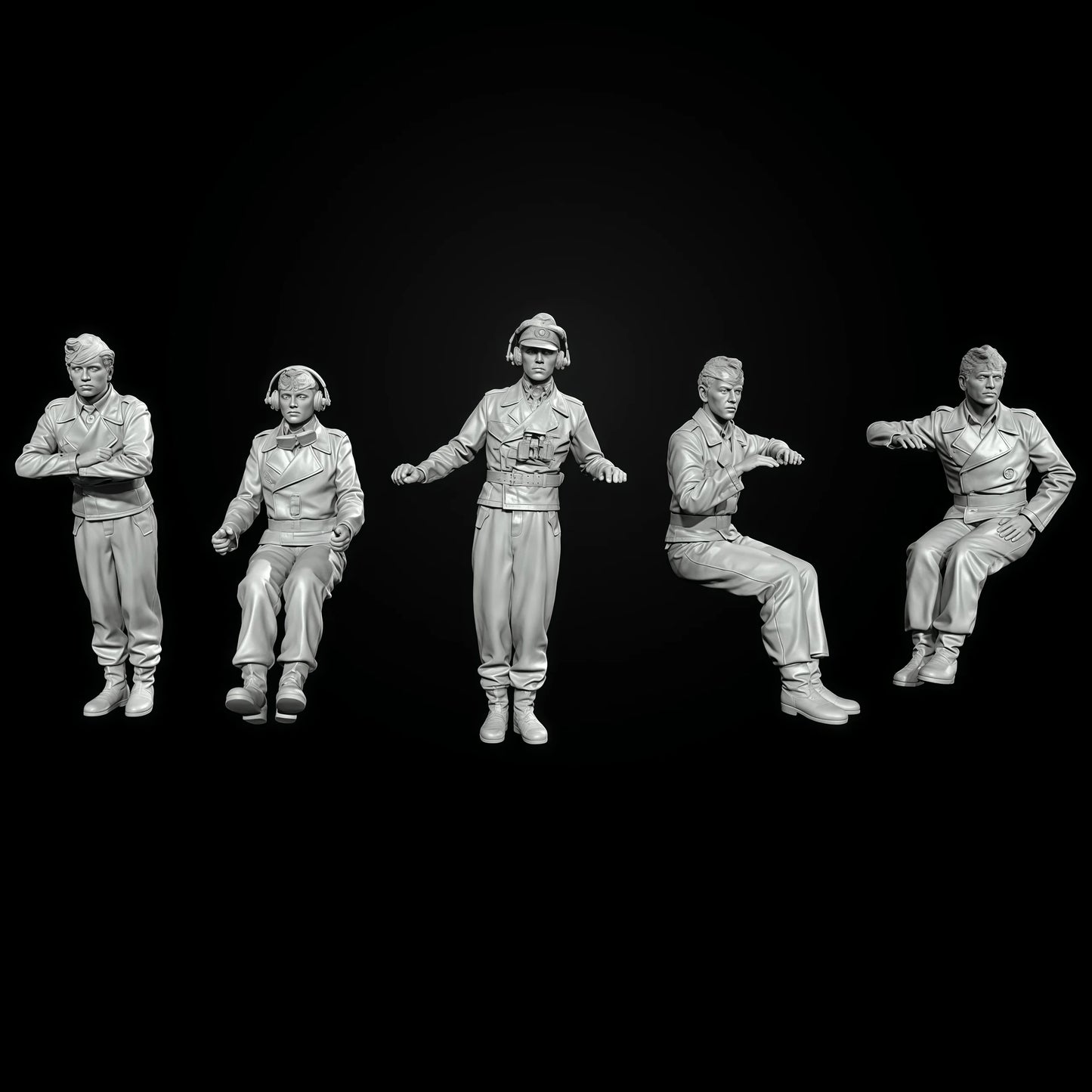 1/35 Resin Model Assembly Kit GK, 5 People, Unpainted Model