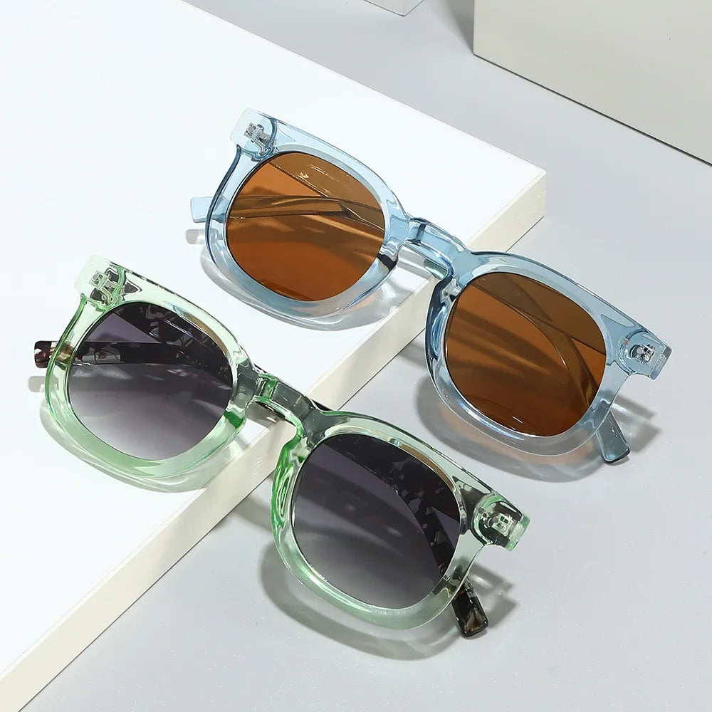 JNPCXI Retro Small Square Sunglasses Women Fashion Gradient Gray Tea Shades UV400 Men Rivets Trending Punk Sun Glasses