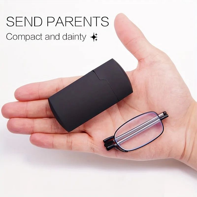 2 Pairs Reading Glasses with Metallic Frames Ultra Light Foldable+1.00 to +4.00 for Office Everyday Use Ideal Gift for Seniors