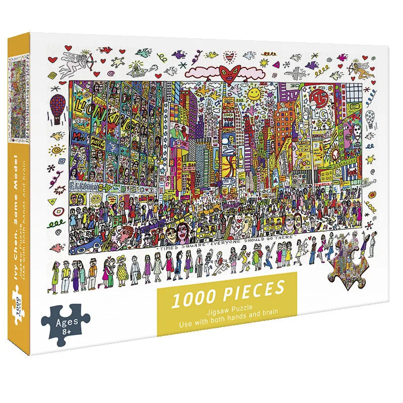 Adult 1000pcs Puzzle Times Square High Difficulty Decompression Girl Educational Toys Birthday Christmas Gift Educational Toys