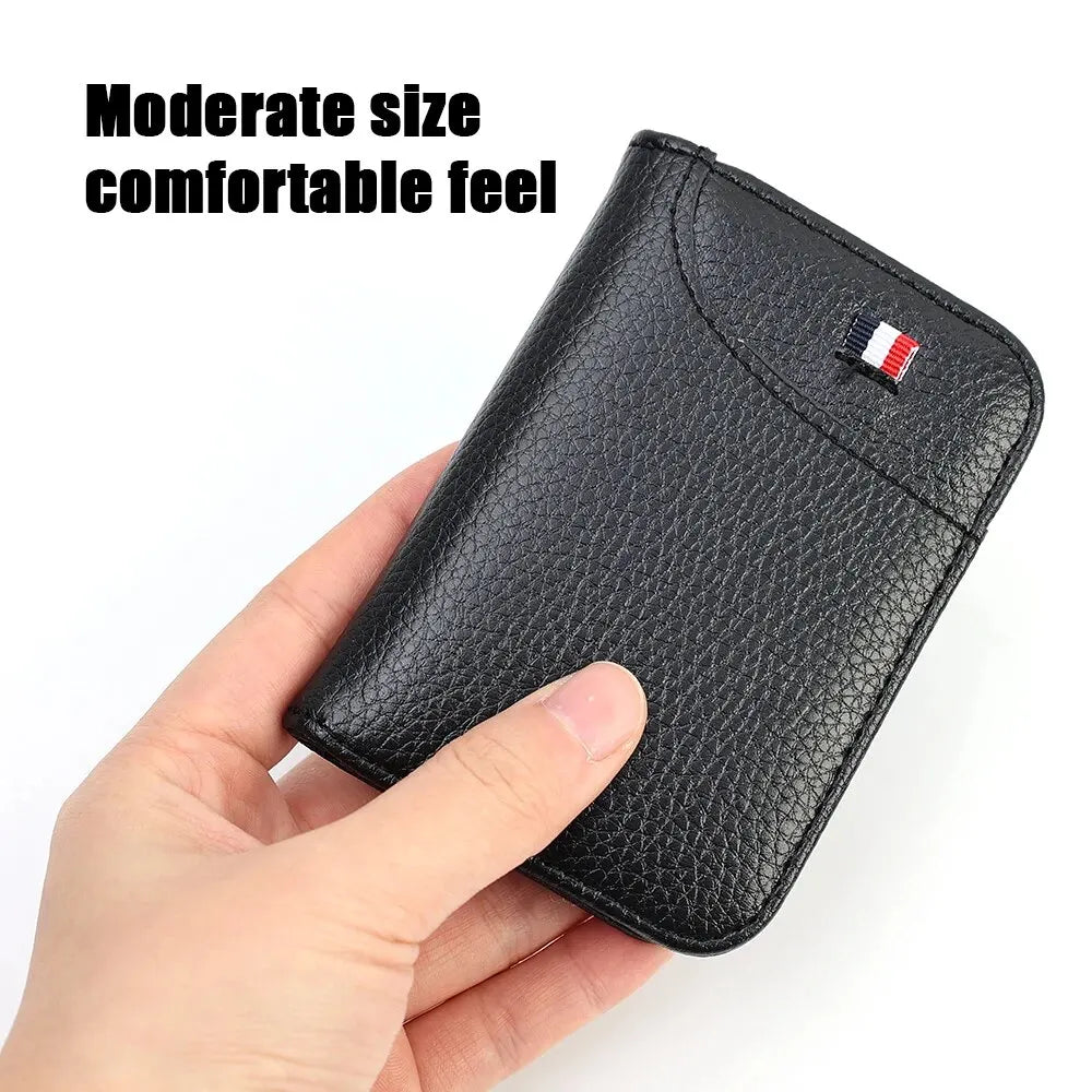 Portable Slim PU Leather Men Wallet Mini ID Credit Card Holder Thin Short Purse