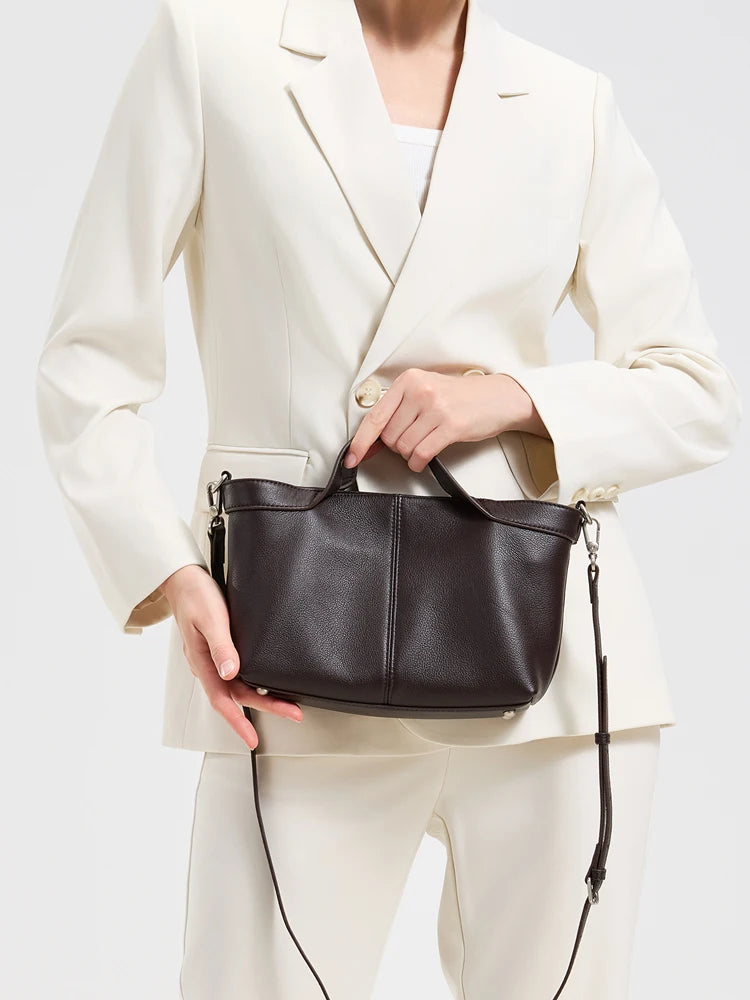 New Women's fashion Genuine Leather Tote Handbag Female luxury designer Real Leather Crossbody Shoulder Bags Retro Underarm bag