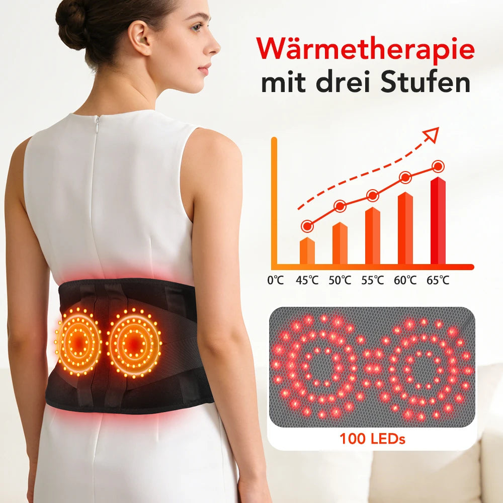 Electric Back Massager Heating Vibration Waist Support Device Lumbar Pad Waist Massage Strap for Muscle Relax Local Stock