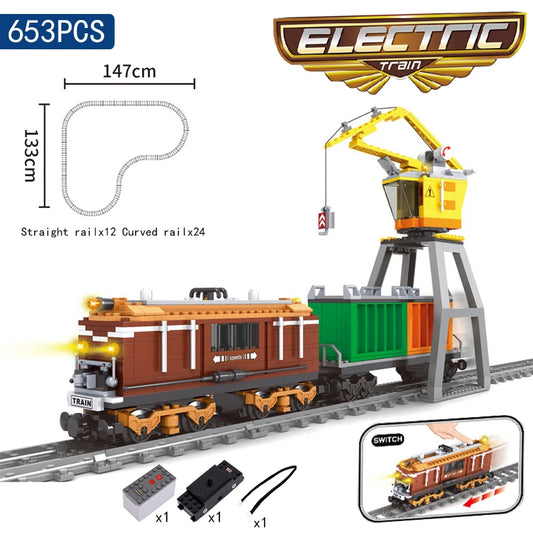 MOC City Series Train Metro Track Building Blocks Railroad Conveyance Toys TR07