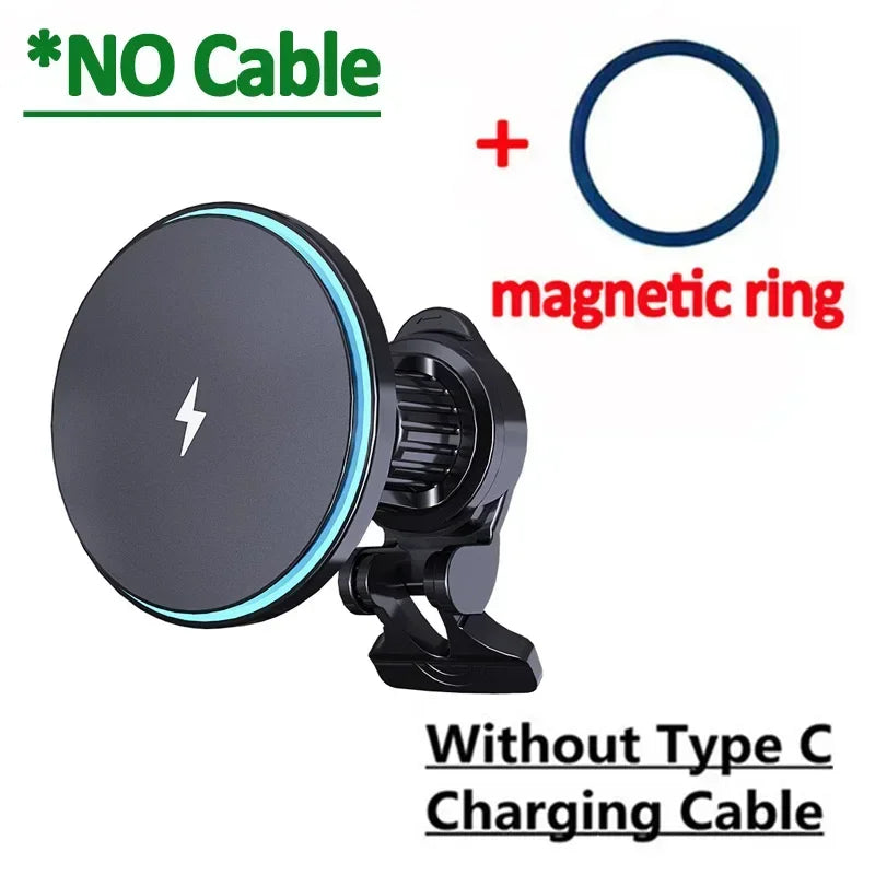 Wireless Charge Stand Air Vent Chip Phone Holder Car Fast Charging for MagSafe Charger For iPhone 17 16 15 14 13 Pro Max samsung