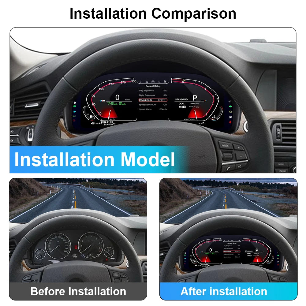 Cluster Digital Dashboard For BMW 5/6/7 Series X3/X4/X5/X6 F01 F07 F10 F15 F16 F18 F25 F26 Speedometer Dashboard