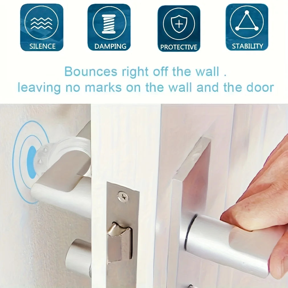 2/4pcs Transparent Door Handle Anti-collision Pads, Anti-collision Ring Window Door Handle, Anti-collision Wall Protection Cover