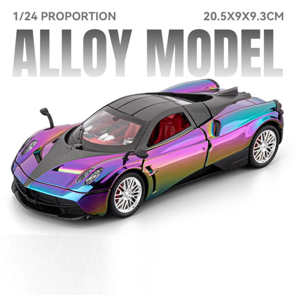 1:24 MC20 PAGANI Huayra Alloy Supercar Model Diecast Toys Four Wheel Suspension Sound Light Pull Back Vehice Children's Day Gift