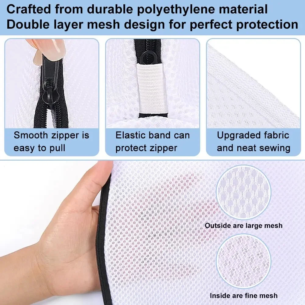 Shoe Washing Bag,  Storage Bag Mesh Shoe Laundry Bags with Zip Closure Sneakers