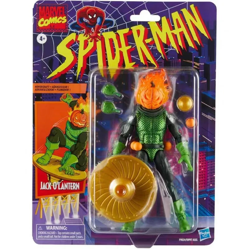 Original Hasbro Marvel Spider-Man Retro JACK O'LANTERN Anime Figure Toys Ornaments Model