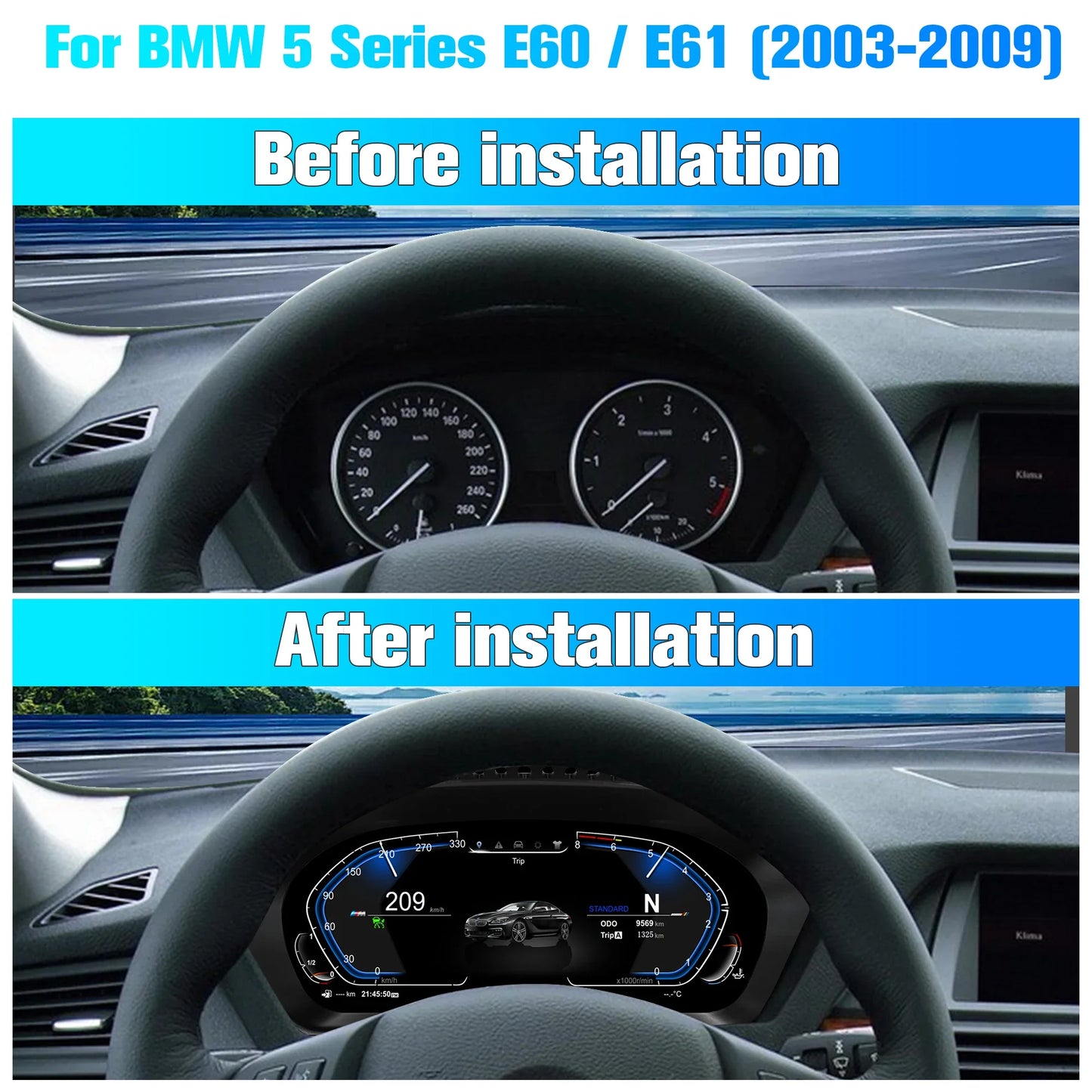 For BMW E70 X5 E71 X6 2006-2013 speedometer LCD Cluster Dashboard  instrument panel HUD digital instrument